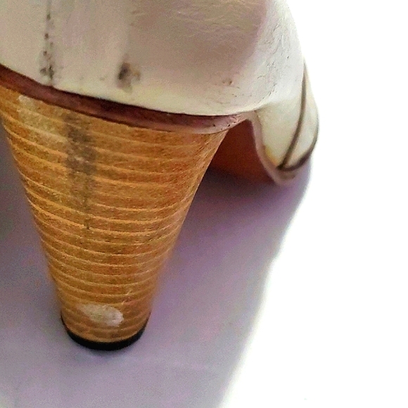 Studio F Boho Chic Cream Leather Ruched Heeled Boots Made in Colombia 8 - Picture 12 of 13